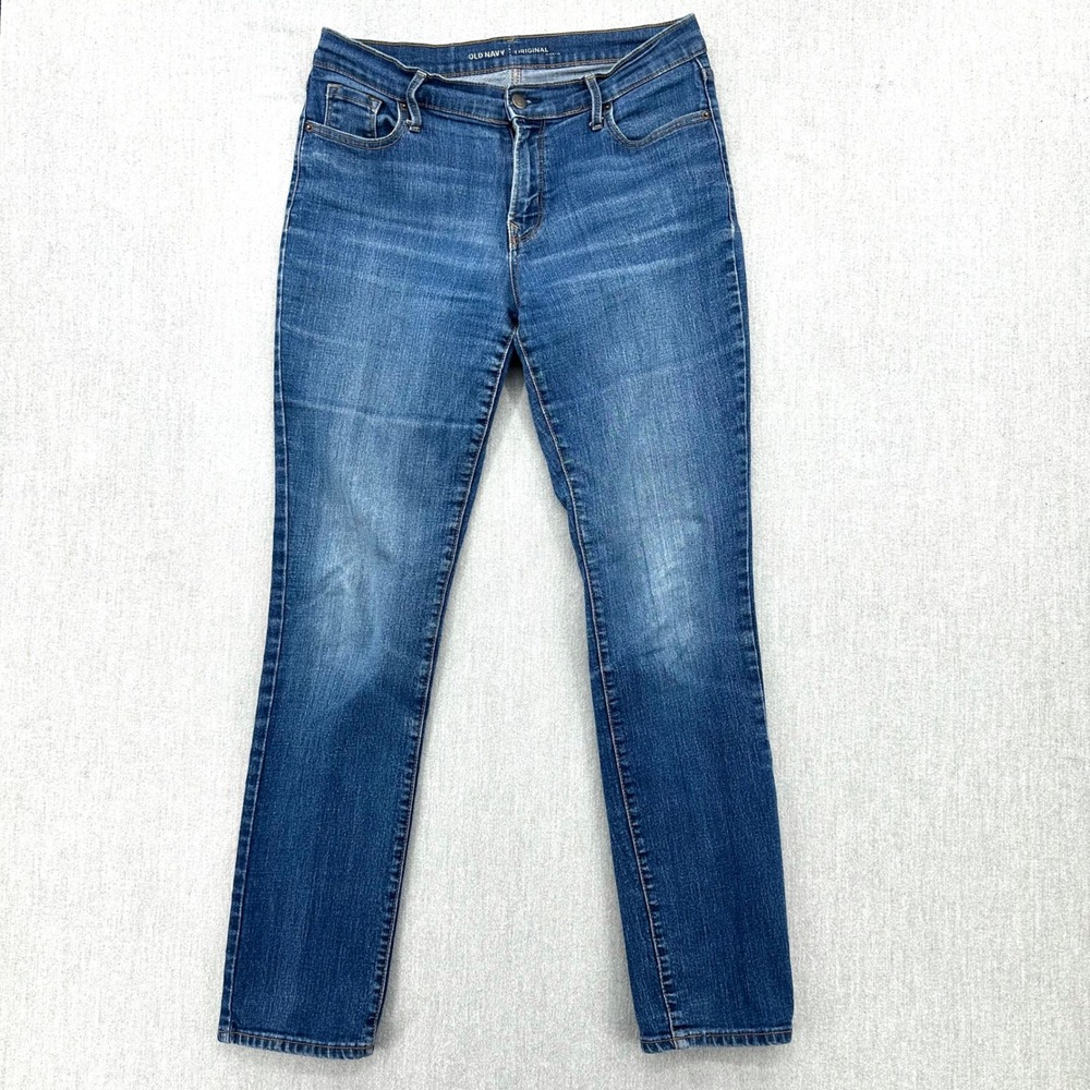 Old Navy Jeans Women's 10 Blue Original Mid-Rise Straight Leg Denim Stretch
